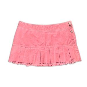 2000’s American Eagle coral pink denim pleated micro mini skirt
